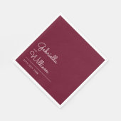 Einfache Burgund und Weiße Schrift Serviette (Ecke)