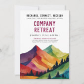 Einfache Burgunder Bergrückenwald Wasserfarbe Einladung (Vorderseite)