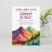 Einfache Burgunder Bergrückenwald Wasserfarbe Einladung (Stehend Vorderseite)