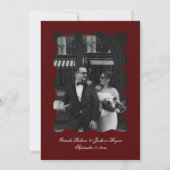 Einfache Burgunder Hochzeit Einladung (Rückseite)