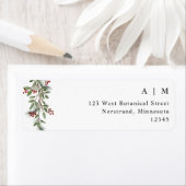 Einfache Burgunder Winter Hochzeit-Rücksendeadress (Insitu)