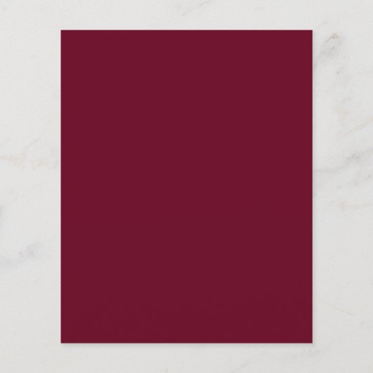 Einfache Burgundy Monogram Hochzeit (Rückseite)