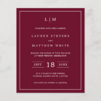 Einfache Burgundy Monogram Hochzeit