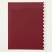 Einfache Burgundy Red Initial Monogram Monthly Planer (Rückseite)