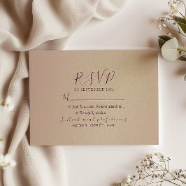 Einfache Burgundy Script Hochzeit RSVP Karte