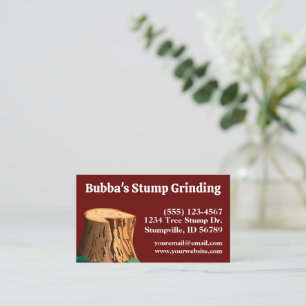 Einfache Burgundy Stump Grinding Visitenkarte