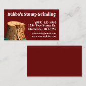 Einfache Burgundy Stump Grinding Visitenkarte (Vorne/Hinten)