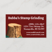Einfache Burgundy Stump Grinding Visitenkarte (Vorderseite)