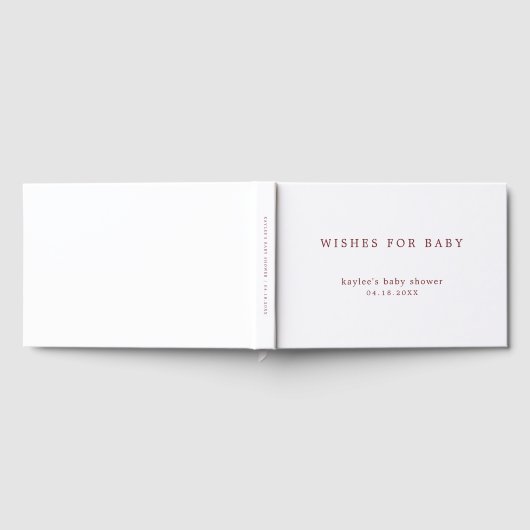 Einfache Burgundy- und White-Minimalistisch-Baby-D Gästebuch (Voll)