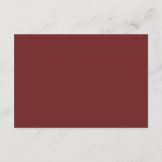 Einfache Burgundy White Minimalistisch Wedding Det Begleitkarte (Rückseite)
