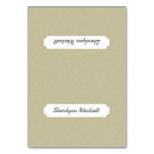 Einfache Burlap-Platzkarten und Namensvorlage Tischnummer (Vorderseite)