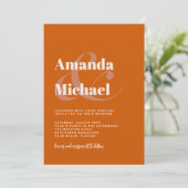 Einfache Burnt Orange Moderne Minimalistische Hoch Einladung (Stehend Vorderseite)