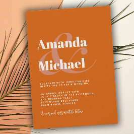 Einfache Burnt Orange Moderne Minimalistische Hoch Einladung