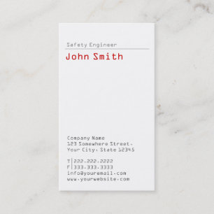 Einfache Business Card für Schlichte Sicherheitsi Visitenkarte