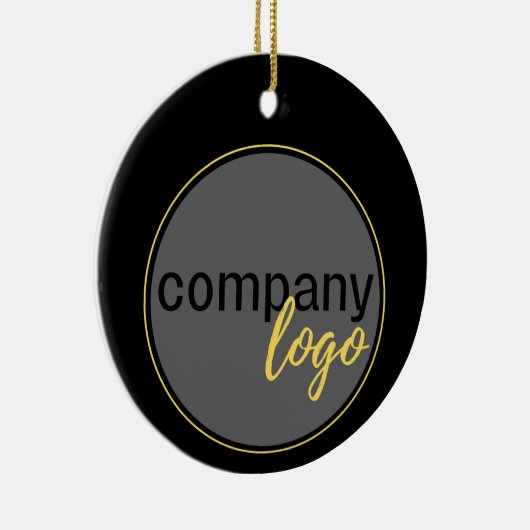 EINFACHE BUSINESS LOGO BLACK XMAS HOLIDAY ANZEIGE KERAMIK ORNAMENT (Rechts)