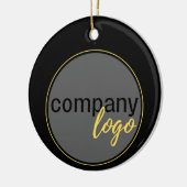 EINFACHE BUSINESS LOGO BLACK XMAS HOLIDAY ANZEIGE KERAMIK ORNAMENT (Links)
