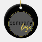 EINFACHE BUSINESS LOGO BLACK XMAS HOLIDAY ANZEIGE KERAMIK ORNAMENT (Hinten)
