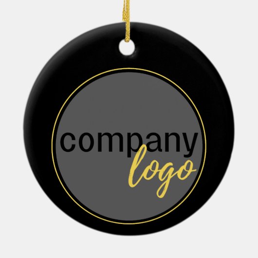 EINFACHE BUSINESS LOGO BLACK XMAS HOLIDAY ANZEIGE KERAMIK ORNAMENT (Hinten)