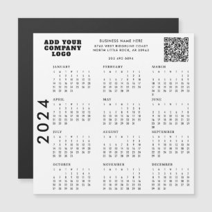 Einfache Business-Logo-Firma 2024 Kalender Magnetkarte
