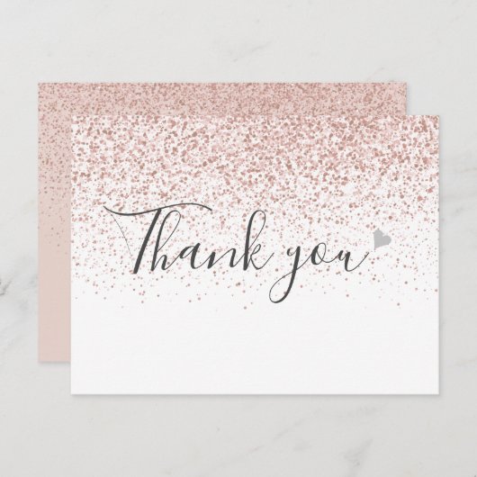 Einfache Business Script Rose Gold Vielen Dank Postkarte (Vorne/Hinten)