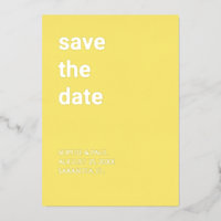 Einfache Butter Gelb Save the Date Foil Einladung
