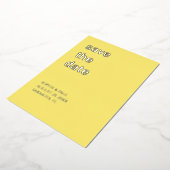 Einfache Butter Gelb Save the Date Foil Einladung (Gedreht)