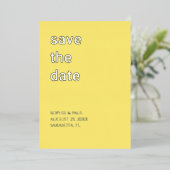 Einfache Butter Gelb Save the Date Foil Einladung (Stehend vorne)