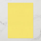 Einfache Butter Gelb Save the Date Foil Einladung (Rückseite)