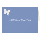 Einfache Butterfly Blue Custom Wedding Card (Vorderseite (Horizontal))