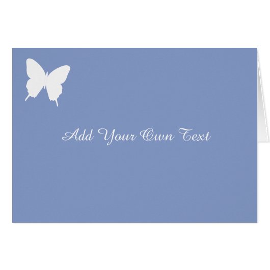 Einfache Butterfly Blue Custom Wedding Card (Vorderseite (Horizontal))