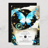 Einfache Butterfly Wasserfarbe Geburtstag Einladung (Vorne/Hinten)