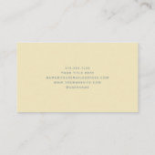 Einfache Buttergelb Visitenkarte (Rückseite)