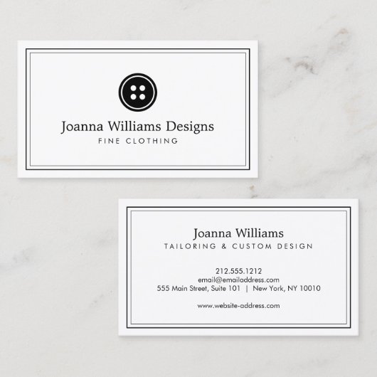 Einfache Button-Logokombination - Stress, Schneide Visitenkarte (Vorne/Hinten)