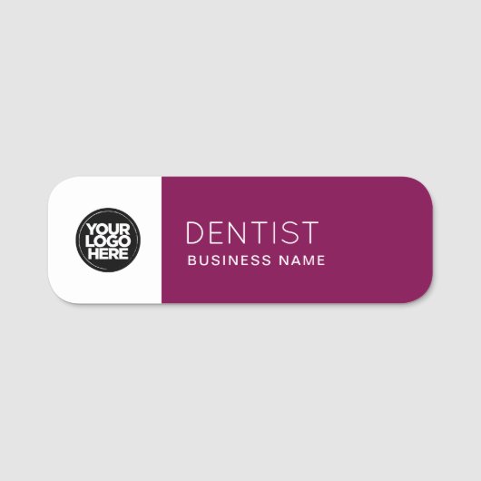 Einfache Button Name Tag oder Magnetic mit Logo (Vorderseite)