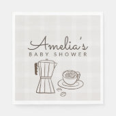 Einfache Cafe Bebe Baby Shower Serviette (Vorderseite)