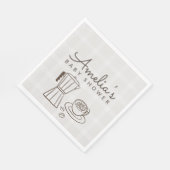 Einfache Cafe Bebe Baby Shower Serviette (Ecke)
