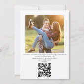 Einfache Calendar-Kalligrafie Zwei Foto QR-Code Save The Date (Rückseite)