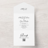 Einfache Caligraphy Schwarz-weiß Elegante Hochzeit All In One Einladung (Innen Boden)