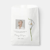 Einfache Calla-Lilien-Foto-Trauer-Samen Geschenktütchen (Vorderseite)