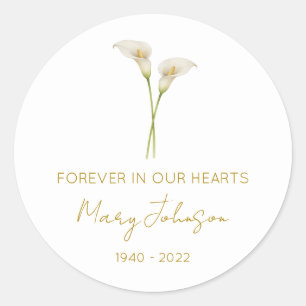 Einfache Calla-Lilien-Gedenkstätte Runder Aufkleber