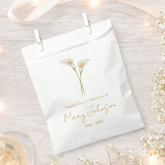 Einfache Calla-Lilien-Samenpackung Beerdigung Geschenktütchen (Ausgeschnitten)