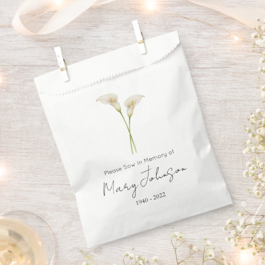 Einfache Calla-Lilien-Samenpackung Beerdigung  Geschenktütchen (Ausgeschnitten)
