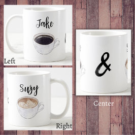 Einfache Calligrafie Couple Coffee Lover Kaffeetasse