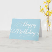 Einfache Calligrafie Light Blue Happy Birthday Car Karte (Gelbe Blume)