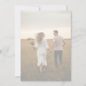 Einfache Calligrafy Script Overlay-Foto Hochzeit Save The Date (Rückseite)
