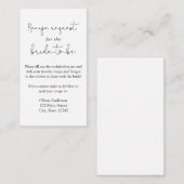 Einfache Calligraphie-Rezeptkarte Begleitkarte (Vorne/Hinten)