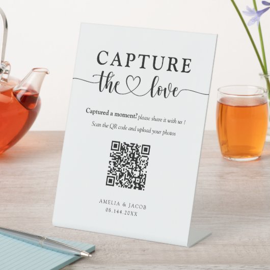 Einfache Capture the Love Hochzeit Sockelschild (In Situ)
