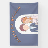 Einfache, Cartoon-Ike-Ehevorstellung Banner (Vertikal)