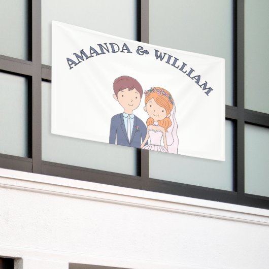 Einfache, Cartoon-Ike-Ehevorstellung Banner (Äußeres Gebäude)