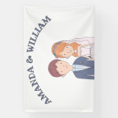 Einfache, Cartoon-Ike-Ehevorstellung Banner (Vertikal)